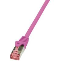 LogiLink CQ2029S RJ45 Netwerkkabel, patchkabel CAT 6 S/FTP 0.50 m Pink Vlambestendig, Snagless 1 stuk(s) - thumbnail