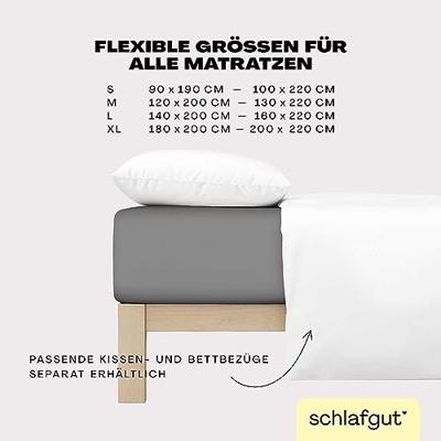 Schlafgut Schlafgut EASY Jersey Elasthan Hoeslaken M - 120x200 - 130x220 128 Grey Mid - thumbnail