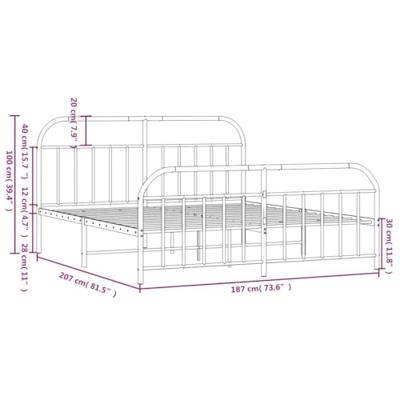Bedframe met hoofd- en voeteneinde metaal wit 180x200 cm