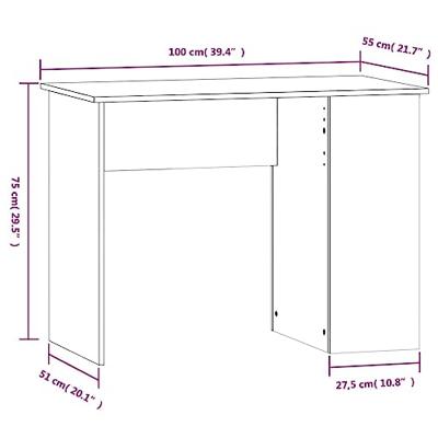 Bureau 100x55x75 cm bewerkt hout bruin eikenkleur