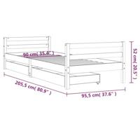 Kinderbedframe met lades 90x200 cm massief grenenhout zwart - thumbnail