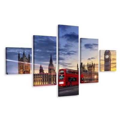 Schilderij - Panorama of Westminster and Big Ben, London premium Print