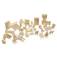 Miniatuur pop meubilair 3D houten puzzel DIY architecturale model Kinder speelgoed geschenken - thumbnail