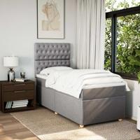 Boxspring met matras stof taupe 90x190 cm - thumbnail