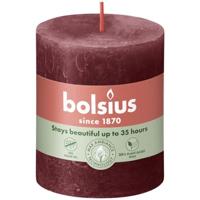Bolsius stompkaars rustiek shine 6.8x8cm velvet red - thumbnail