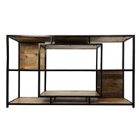 Wandkast Levels - naturel/zwart - 90x150x35 cm - thumbnail