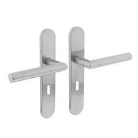 Intersteel Deurkruk Hoek 90° op schild rvs geborsteld - thumbnail