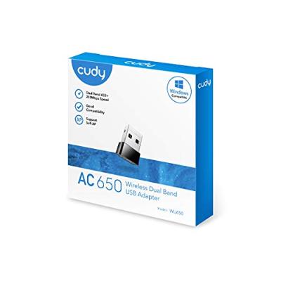 Cudy ac650 wireless dual band mini usb wlan adapter (zwart)
