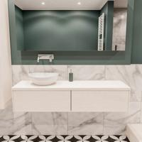 Mondiaz Lush Barco badmeubel underlayment 150 cm 2 lades mdf 1 waskom links zonder kraangat - thumbnail