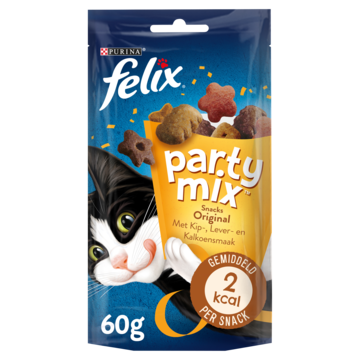 Felix Party Mix Original kattensnoep 60 gram 8 x 60 g Felix Party Mix Original kattensnoep 60 gram 8 x 60 g