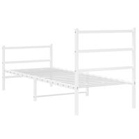 Bedframe met hoofd- en voeteneindemetaal wit 80x200 cm - thumbnail