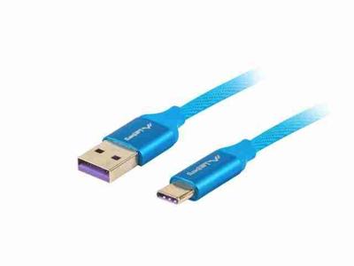 Lanberg CA-USBO-21CU-0010-BL USB-kabel USB 2.0 1 m USB A USB C Blauw - thumbnail