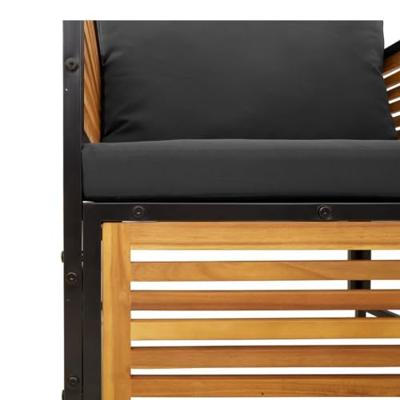 Tuinstoel met kussens massief acaciahout