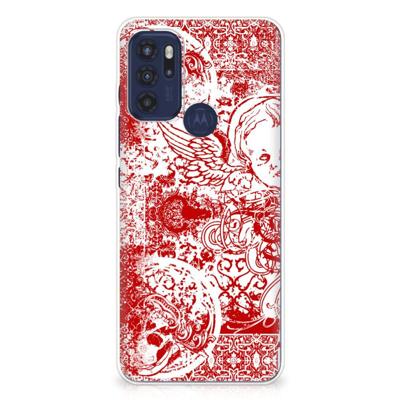 Silicone Back Case Motorola Moto G60s Angel Skull Rood Silicone Back Case Motorola Moto G60s Angel Skull Rood