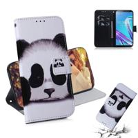 Panda patroon gekleurde tekening horizontale Flip lederen case voor ASUS Zenfone Max Pro (M1) ZB601KL met houder & card slots & portemonnee - thumbnail