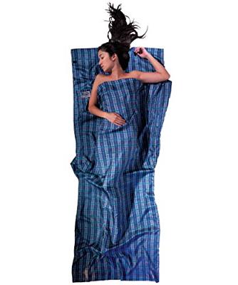 Inlegger voor slaapzak Cocoon TravelSheet Silk, geruite zijde