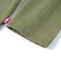 Kindershirt met lange mouwen love-print 140 kakikleurig - thumbnail