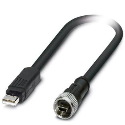 Phoenix Contact 1420184 USB-kabel USB 2.0 USB-A stekker IP20, USB-mini-B IP20 stekker 5.00 m Zwart