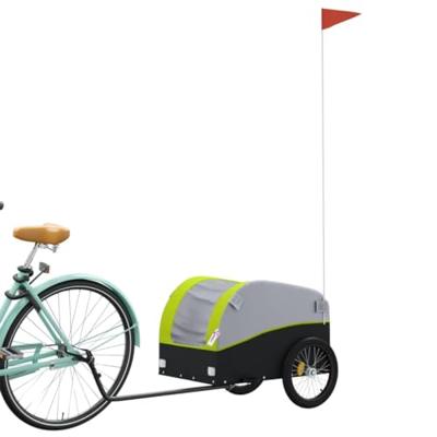 VidaXL Fietstrailer 30 kg ijzer zwart en groen - thumbnail