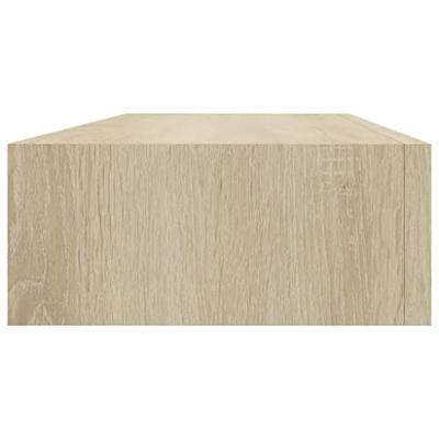 viaXL Wandschap met lade 60x23,5x10 cm MDF eikenkleurig
