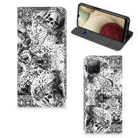 Mobiel BookCase Samsung Galaxy A12 Skulls Angel - thumbnail