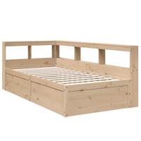 Bed met boekenkast zonder matras massief grenenhout 75x190 cm - thumbnail