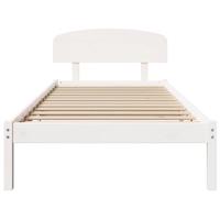 Bedframe met hoofdeinde Wit 90 x 190 cm Massief grenenhout - thumbnail