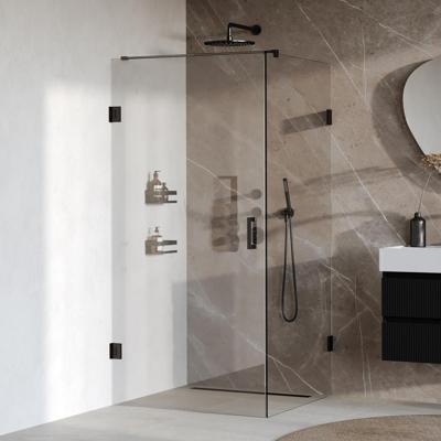 Brauer Void - Douchecabine met Draaideur - Helder Glas - 100x100x200 cm - incl. Glascoating - Mat Zwart