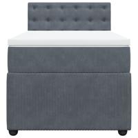 Boxspring met matras fluweel donkergrijs 90x200 cm - thumbnail