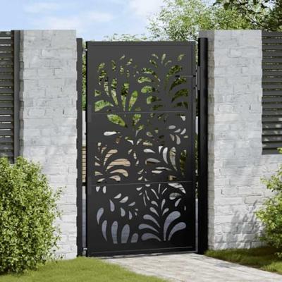 Poort met golfontwerp 100x150 cm staal zwart
