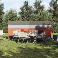 Windscherm camping waterdicht 340x130 cm grijs en oranje - thumbnail