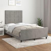 Bedframe zonder matras 120x190 cm fluweel lichtgrijs - thumbnail