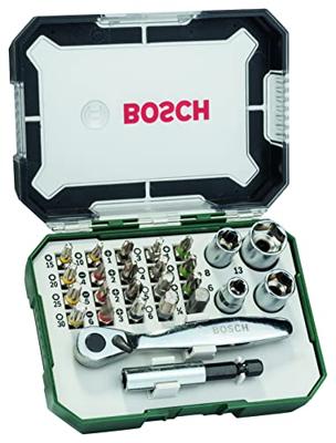 Bosch Accessories Promoline 2607017322 Bitset 26-delig Plat, Kruiskop Phillips, Kruiskop Pozidriv, Inbus, Binnen-zesrond (TX) Incl. ratel Bosch Accessories Promoline 2607017322 Bitset 26-delig Plat, Kruiskop Phillips, Kruiskop Pozidriv, Inbus, Binnen-zesrond (TX) Incl. ratel
