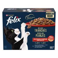 Felix Heerlijke Plakjes Farm Selectie met rund, kip, eend, kalkoen in gelei natvoer kat 8 x ( 96 x 80 g) - thumbnail