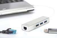 Digitus DA-70250-1 interface hub USB 3.2 Gen 1 (3.1 Gen 1) Type-A 1000 Mbit/s Zilver, Wit - thumbnail
