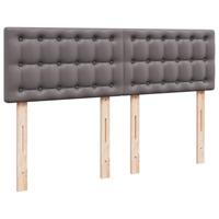 Ottoman bed met matras 140x190cm kunstleer grijs - thumbnail