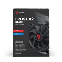Savio SAVGCOFROSTBLACKX2 Computer behuizing Koelplaat/radiatoren 12 cm Zwart 1 stuk(s) - thumbnail