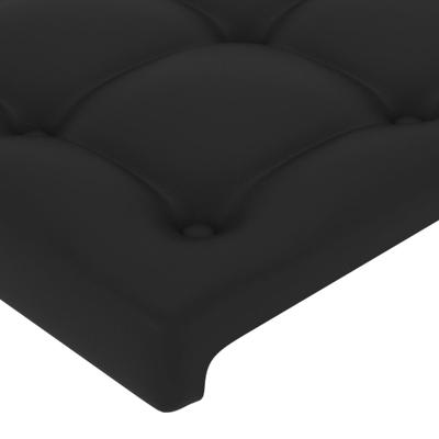 Hoofdbord LED 163x16x78/88 cm kunstleer zwart - thumbnail