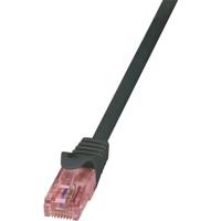 LogiLink CQ2013U RJ45 Netwerkkabel, patchkabel CAT 6 U/UTP 0.25 m Zwart Vlambestendig, Snagless 1 stuk(s) - thumbnail