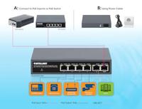 Intellinet PoE aangedreven 6-poorts beheerde Gigabit Ethernet-switch met PoE-doorvoer - 2 Gb Uplink-poorten, 60 W stroombudget via wisselstroom of POE PD, 30 W per poort, slim beheer - 3 jaar - thumbnail