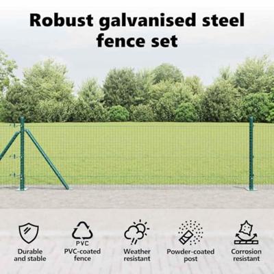 VidaXL Afrasteringspaal groen 10 x 0,6 m (25 x 25 mm gaas)