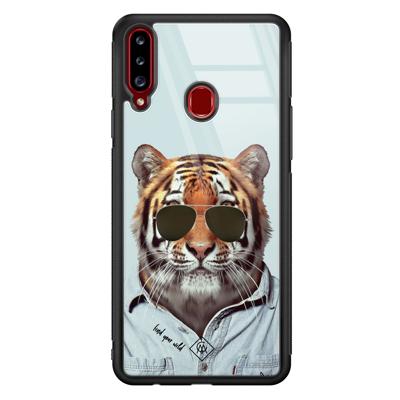 Samsung Galaxy A20s glazen hardcase - Tijger wild Samsung Galaxy A20s glazen hardcase - Tijger wild