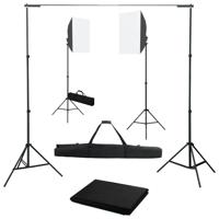 Fotostudioset met softboxlampen en achtergrond - thumbnail