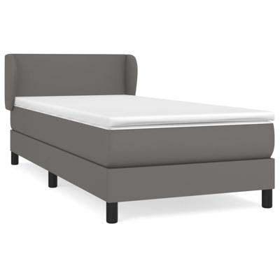 Boxspring met matras kunstleer grijs 160x200 cm - thumbnail