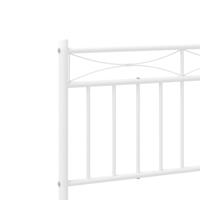 Bedframe met hoofd- en voeteneinde metaal wit 90x190 cm - thumbnail