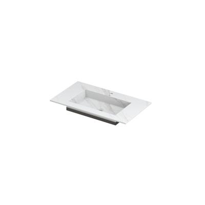INK Post Wastafel Keramische Slab Envelop Bak met 1 Kraangat - 800x450x10 mm - Calacatta Mat