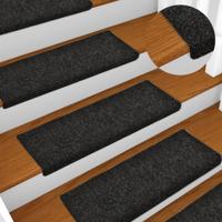 VidaXL Trapmatten 15 st 65x21x4 cm naaldvilt zwart - thumbnail