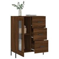 Dressoir 69,5x34x90 cm bewerkt hout bruineikenkleurig - thumbnail