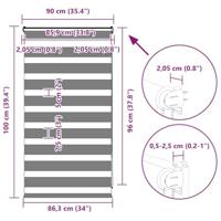 Zebra Blind 90x100 cm stofbreedte 85,9 cm polyester wit - thumbnail