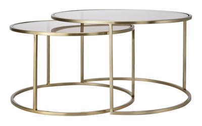 Light & Living Salontafel 'Duarte' Set van 2 stuks, kleur Goud/Lichtbruin Light & Living Salontafel 'Duarte' Set van 2 stuks, kleur Goud/Lichtbruin